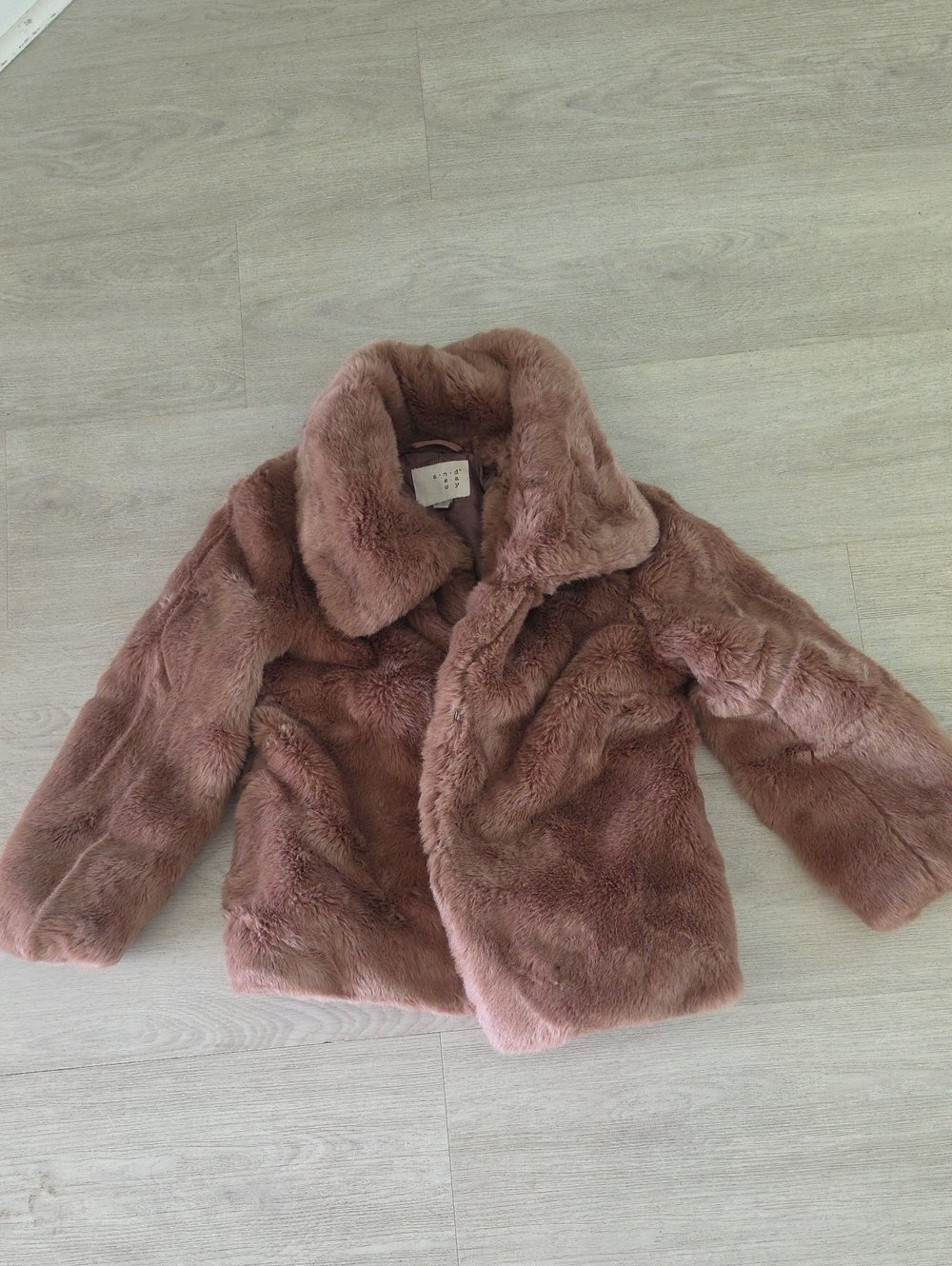 Women A New Day Plush Faux Fur Coat - Mauve Pink